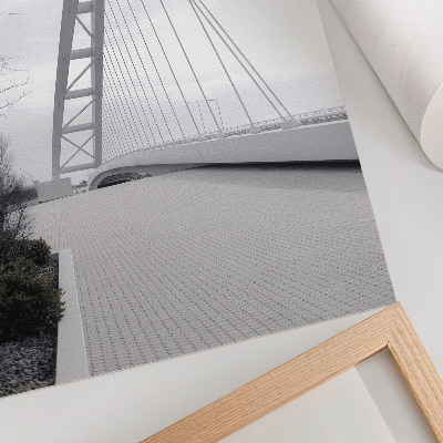 Póster con colores saturados Estructura de puente moderna minimalista