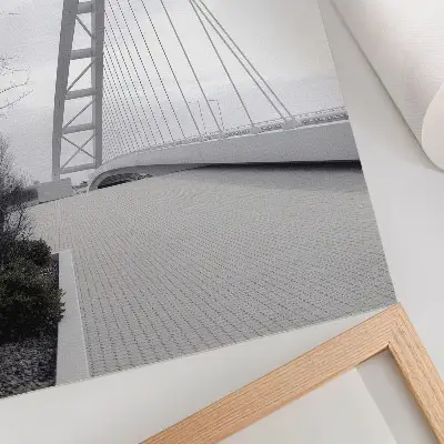 Estructura de puente moderna minimalista póster con colores saturados