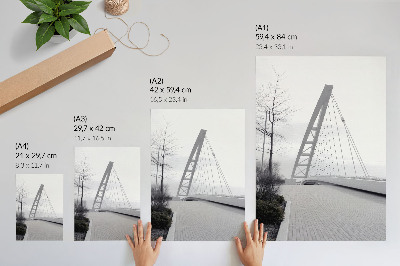 Póster con colores saturados Estructura de puente moderna minimalista