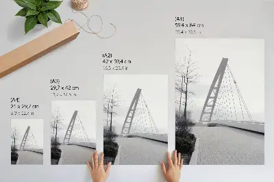 Estructura de puente moderna minimalista póster con colores saturados
