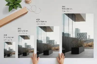 Lienzo decorativo moderno con diseño de edificios y ramas secas