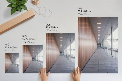 Póster con colores saturados Simetría de la iluminación del pasillo moderno