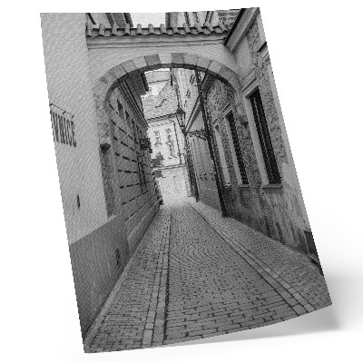 Lienzo decorativo moderno con la arquitectura en blanco y negro de una calle nostálgica