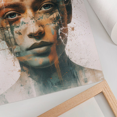 Lámina artística de alta calidad Retrato de una mujer con motivos tropicales
