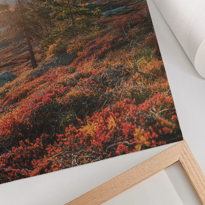 Lienzo decorativo moderno Árboles majestuosos, colores cálidos, ambiente tranquilo
