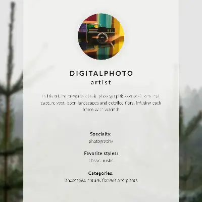 Póster de abedules en la niebla con corteza blanca y hierba verde