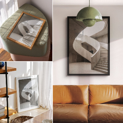 Lámina artística de alta calidad Escalera de caracol moderna en un interior elegante