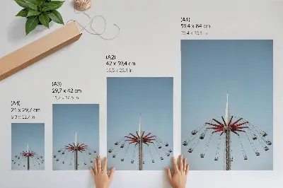 Lámina artística de torre con movimiento dinámico de carrusel diseño minimalista de alta calidad
