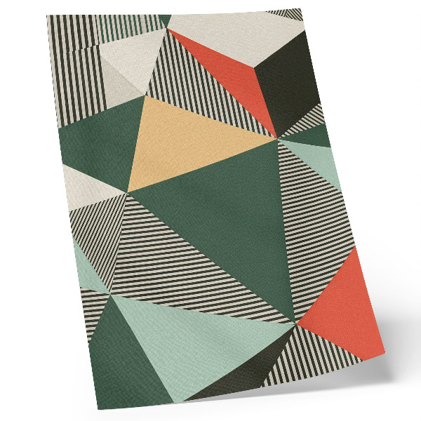 Póster con colores saturados Diversos triángulos y rayas en tonos intensos.