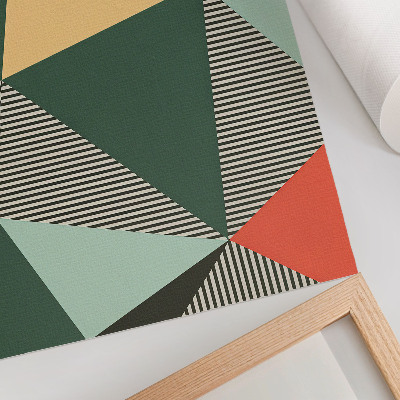 Póster con colores saturados Diversos triángulos y rayas en tonos intensos.