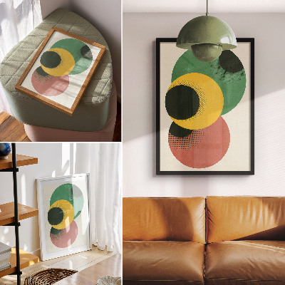 Lienzo decorativo moderno Círculos llamativos en colores vibrantes.