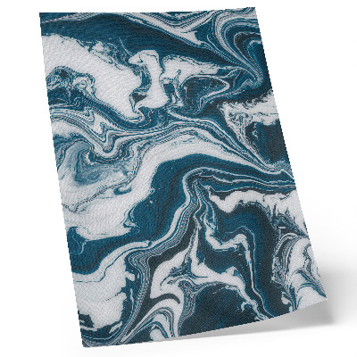 Lienzo decorativo moderno Manchas abstractas azules y blancas con líneas dinámicas