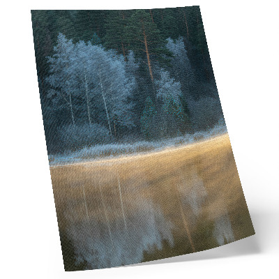 Póster Un bosque silencioso sobre la superficie del agua, un aura mística