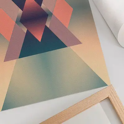 Lámina artística de alta calidad con formas geométricas en colores pastel y estilo elegante