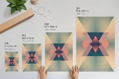 Lámina artística de alta calidad con formas geométricas en colores pastel y estilo elegante