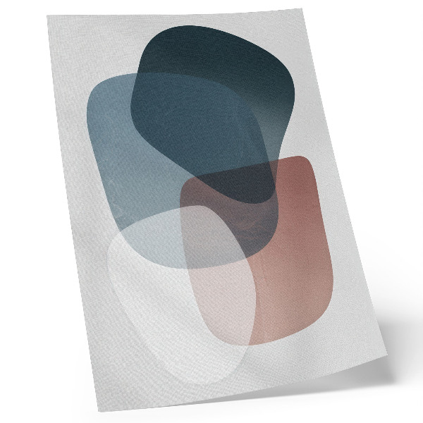Póster con colores saturados Formas interpenetrantes, elegancia, minimalismo.