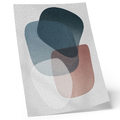 Póster con colores saturados Formas interpenetrantes, elegancia, minimalismo.