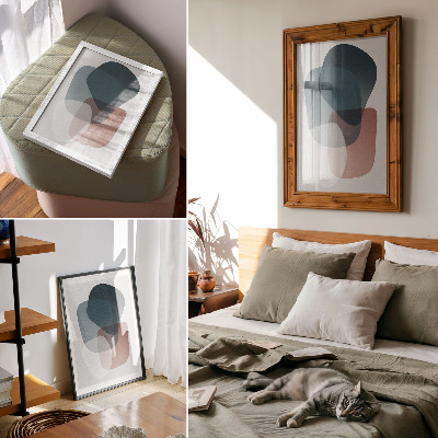Póster con colores saturados Formas interpenetrantes, elegancia, minimalismo.