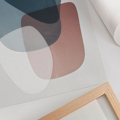 Póster con colores saturados Formas interpenetrantes, elegancia, minimalismo.