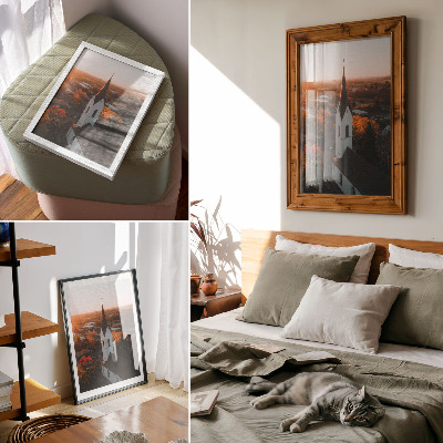 Lienzo decorativo moderno Clima otoñal, ciudad, puesta de sol, armonía