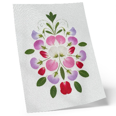 Lienzo decorativo moderno Flores y hojas simétricas sobre un fondo claro