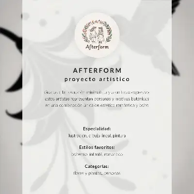 Lienzo decorativo moderno con flores y hojas simétricas sobre fondo claro