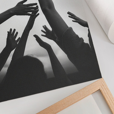 Póster con colores saturados Manos arriba estilo minimalista