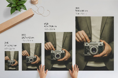Póster Manos de cámara retro, elegante estilo retro