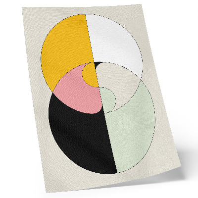 Póster con colores saturados Círculos geométricos de colores contrastantes estilo minimalista