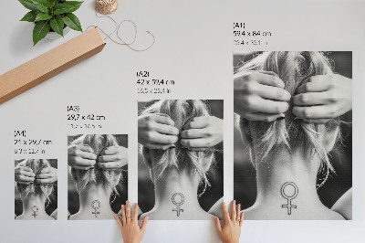 Lámina artística de alta calidad Elegancia en blanco y negro, minimalismo, un símbolo de feminidad.