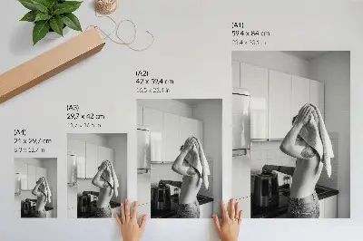 Póster de cocina moderna minimalista en blanco y negro