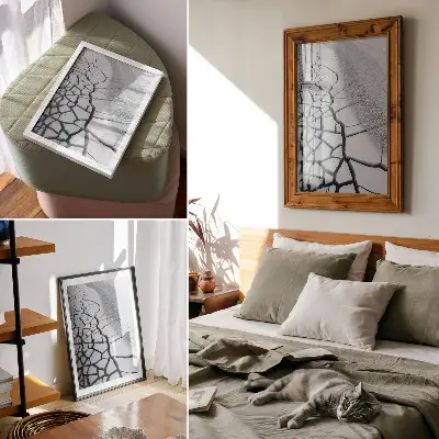 Lámina artística de alta calidad grietas heladas con una armoniosa belleza invernal