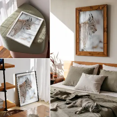 Lienzo decorativo moderno paisaje de las montañas Rysy en invierno con colores naturales y armonía