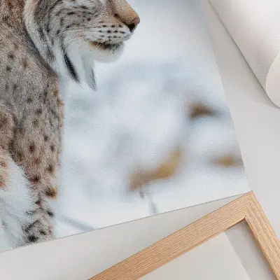 Lienzo decorativo moderno paisaje de las montañas Rysy en invierno con colores naturales y armonía