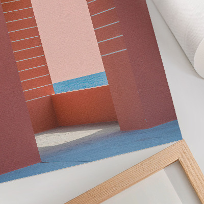 Lámina artística de alta calidad Arcos en tonos pastel, arquitectura minimalista marina