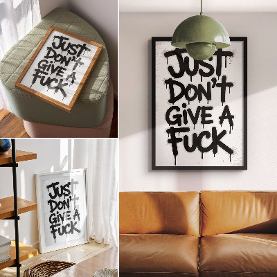 Póster Letras de graffiti negras sobre fondo blanco con contraste