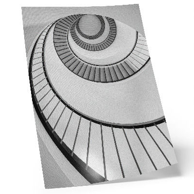 Póster con colores saturados Escalera de caracol, geometría fascinante, elegancia.