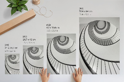 Póster con colores saturados Escalera de caracol, geometría fascinante, elegancia.