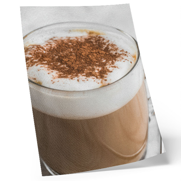 Lienzo decorativo moderno café con espuma en tonos cálidos armoniosos