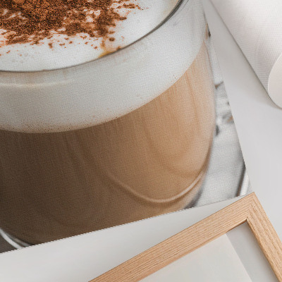 Lienzo decorativo moderno café con espuma en tonos cálidos armoniosos