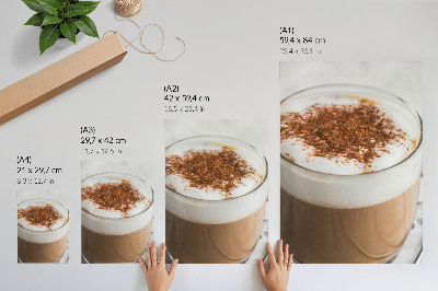 Lienzo decorativo moderno café con espuma en tonos cálidos armoniosos