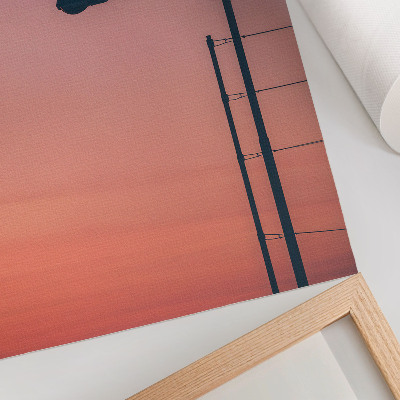Lámina artística de alta calidad Lámpara minimalista, puesta de sol romántica, modernidad