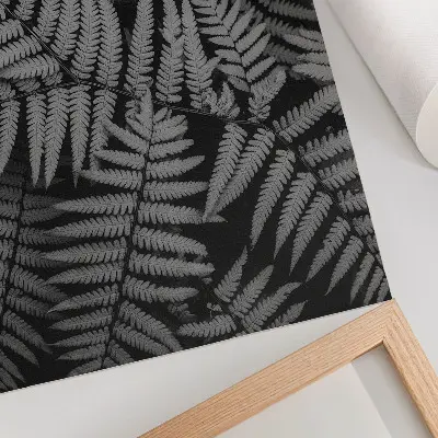 Póster de helecho sensual en blanco y negro con colores saturados y diseño elegante de simetría