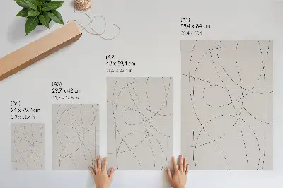 Lienzo decorativo moderno con líneas creativas sobre un fondo neutro