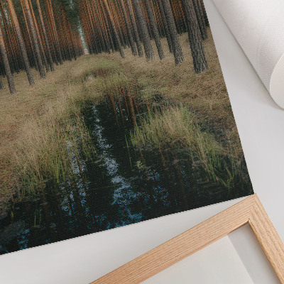 Lienzo decorativo moderno Sencillo paisaje forestal, bosque alto, simetría
