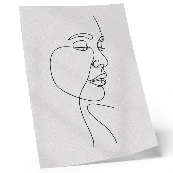 Póster con dibujo minimalista de rostros sin detalles innecesarios