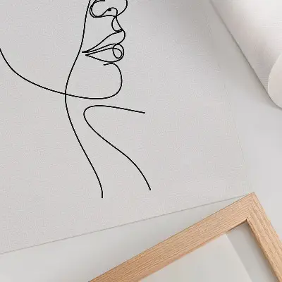 Póster con dibujo minimalista de rostros sin detalles innecesarios