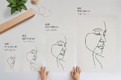 Póster Dibujo minimalista de rostros sin detalles innecesarios