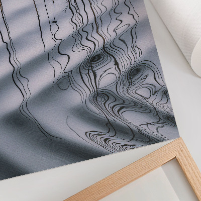 Póster Motivo minimalista de olas y líneas sobre el agua