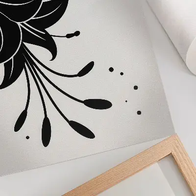 Lámina artística de colibrí y flor diseño en contraste sobre fondo blanco de alta calidad